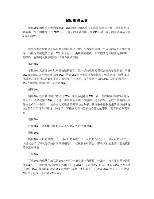 DNA组成元素