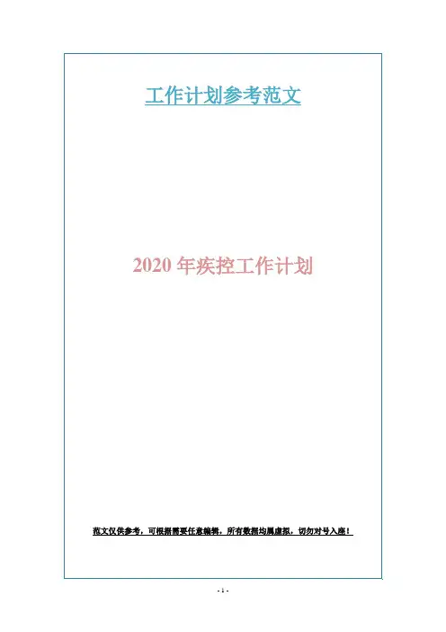2020年疾控工作计划