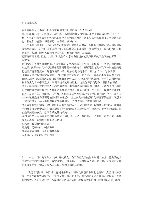 地雷战观后感