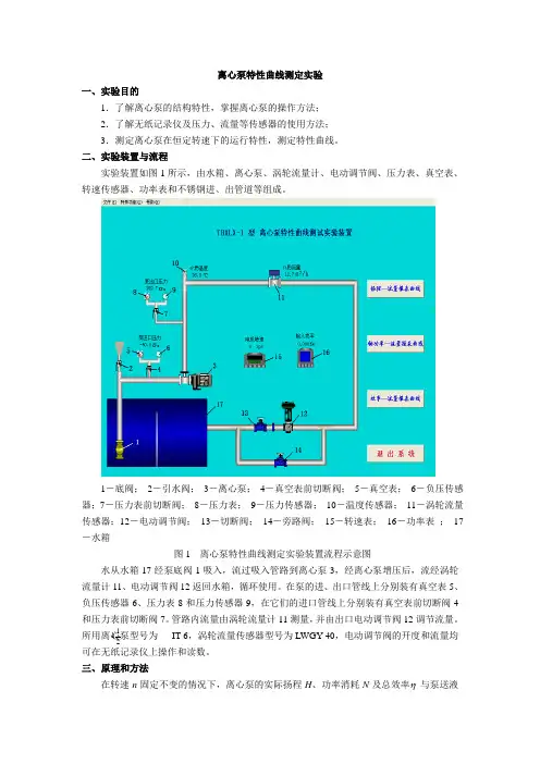 离心泵特性曲线测定实验