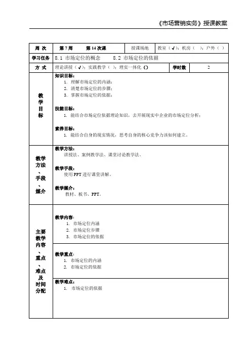 市场营销实务教案14
