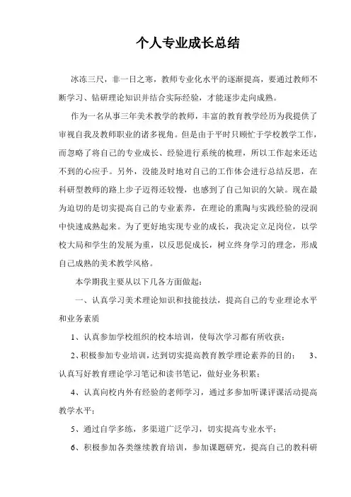 个人专业成长总结
