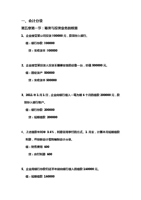 会计分录