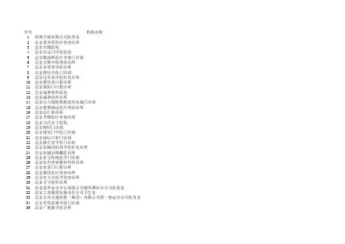 北京市东城区医疗机构信息(302条)