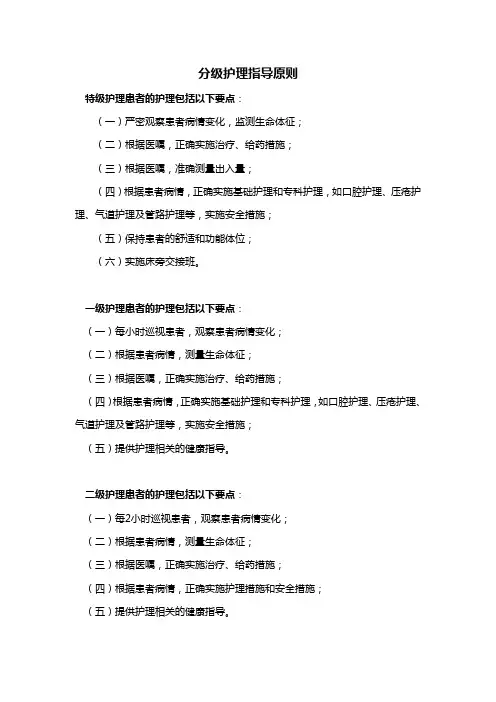 分级护理指导原则
