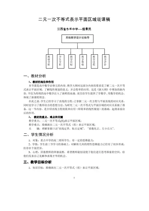 二元一次不等式表示平面区域