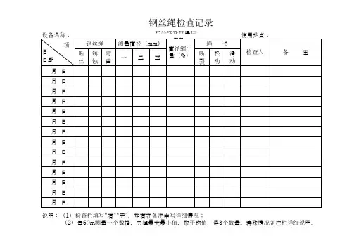 钢丝绳检查记录 2