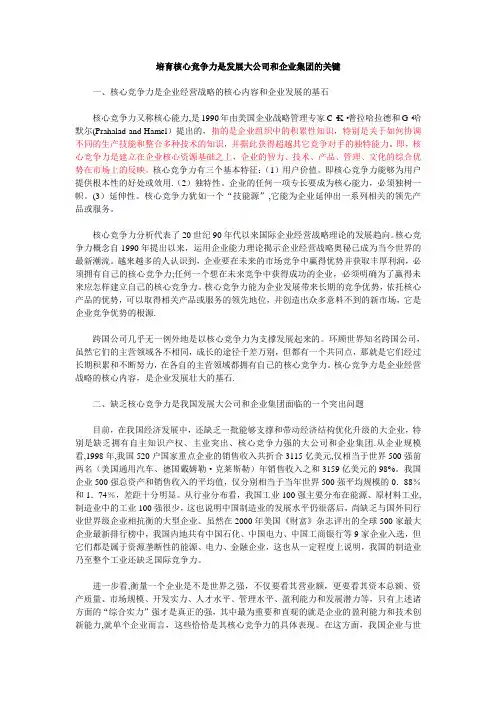 核心竞争力