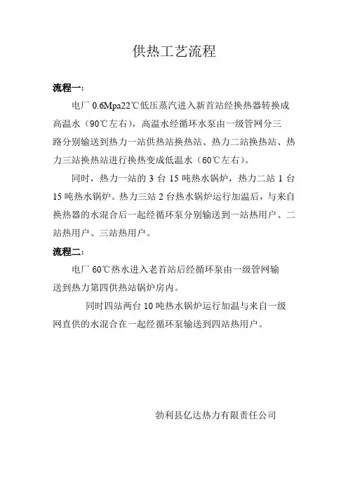 供热工艺流程