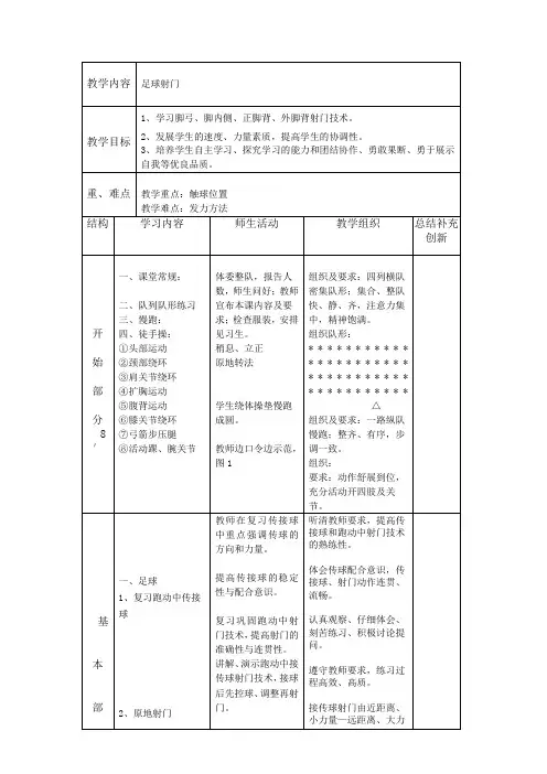 足球射门教案2