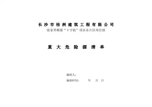 重大危险源清单