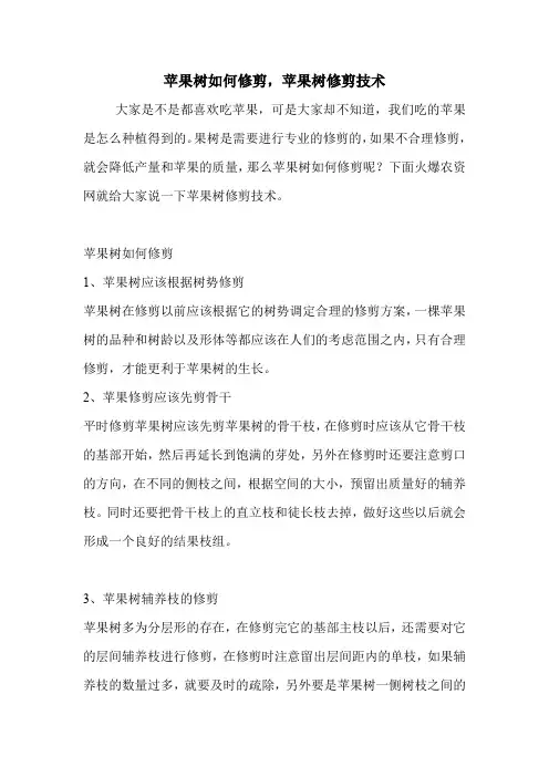 苹果树如何修剪,苹果树修剪技术.doc