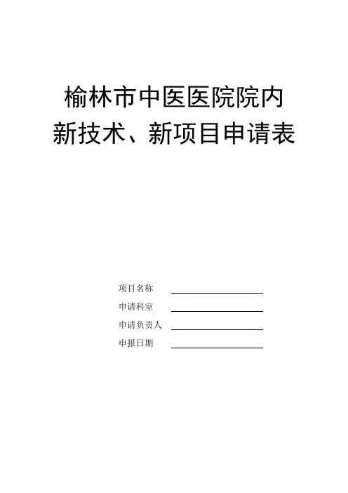新技术、新项目申报表 2