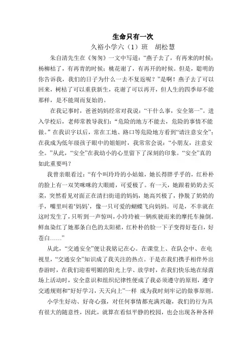 生命只有一次