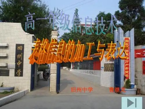 高中信息技术 表格信息的加工和表达课件[3.2]