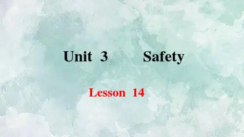 冀教版九年级上册英语课件:unit3 Lesson 14 Accidents Happen(共16张PPT)