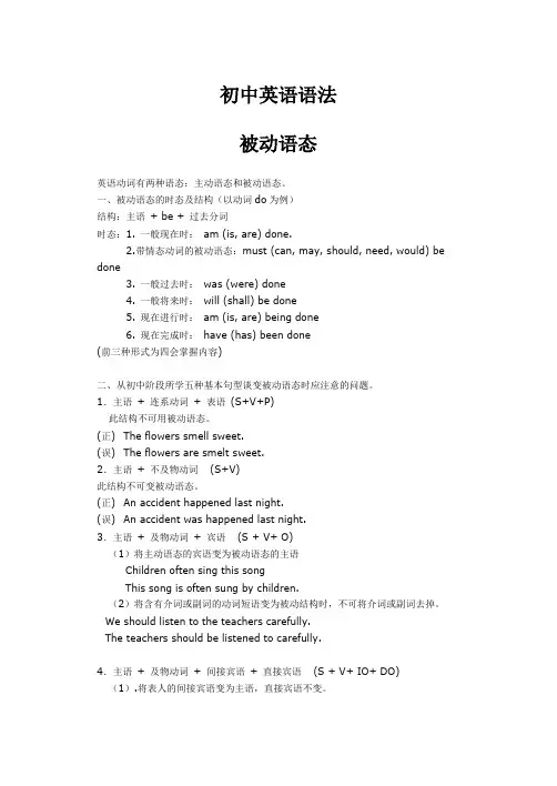 初中英语语法 被动语态