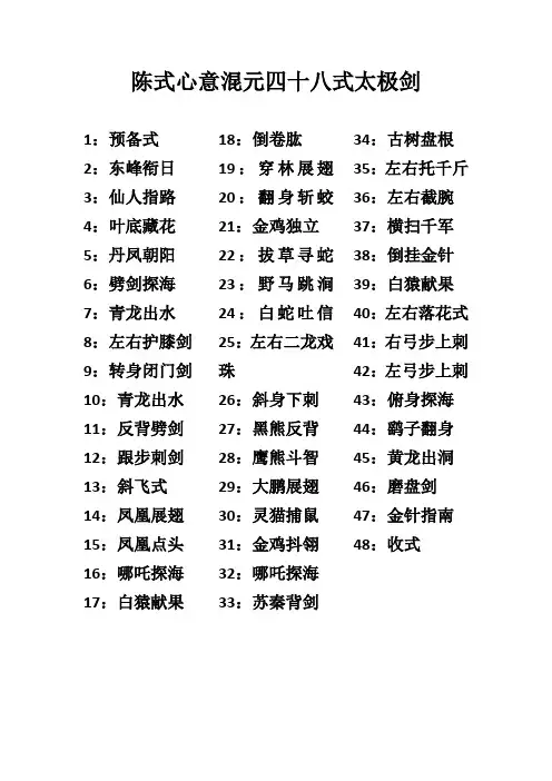 陈式混元四十八式太极剑