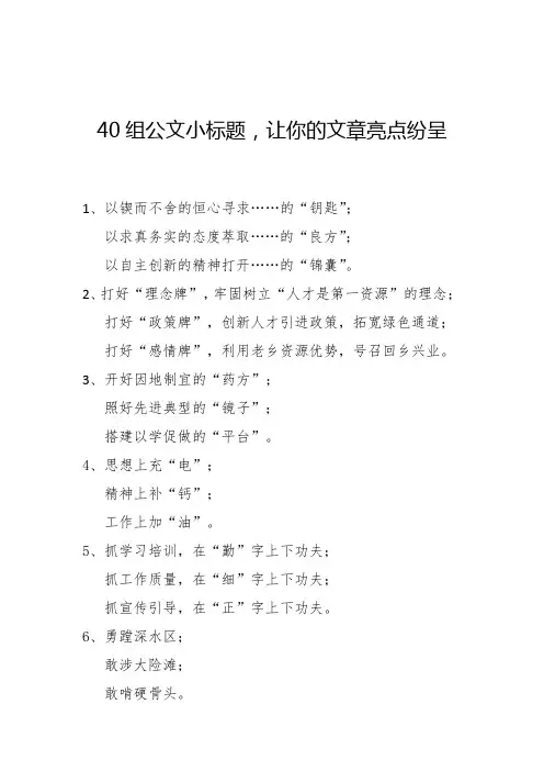 40组公文小标题