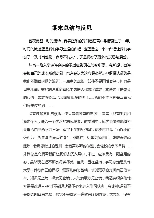 期末总结与反思