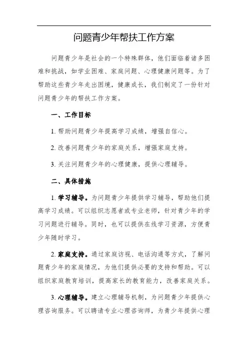 问题青少年帮扶工作方案