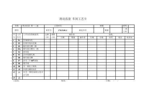 实习报告-工艺卡