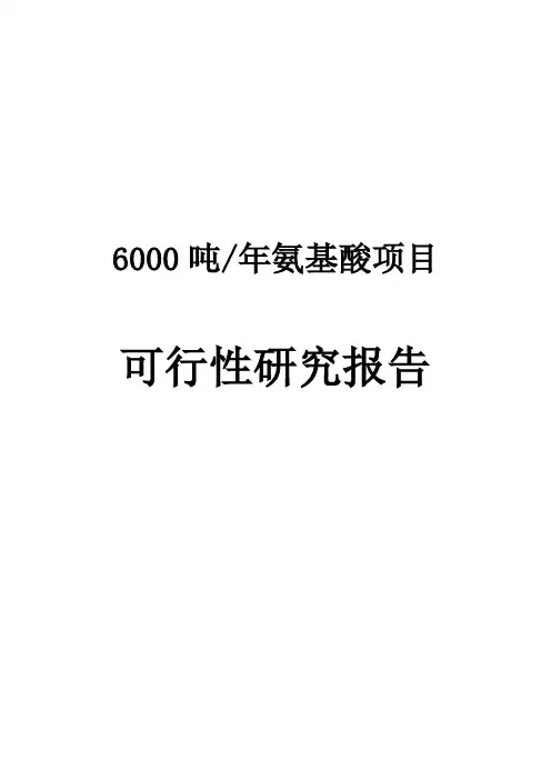 年产6000吨氨基酸项目可行性研究报告