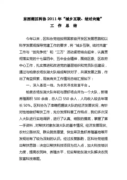 2011年结对共建总结