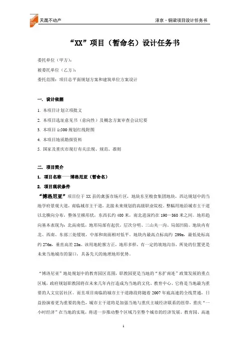 房地产项目设计任务书