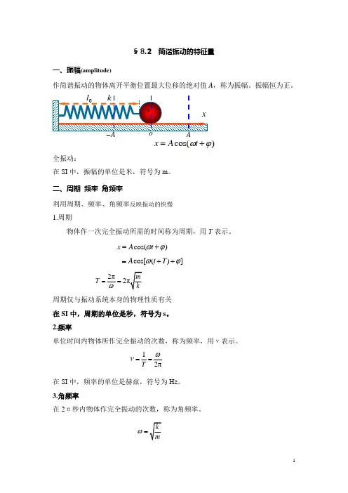 第二节 简谐振动的特征量