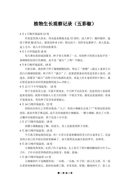 植物生长观察记录 2