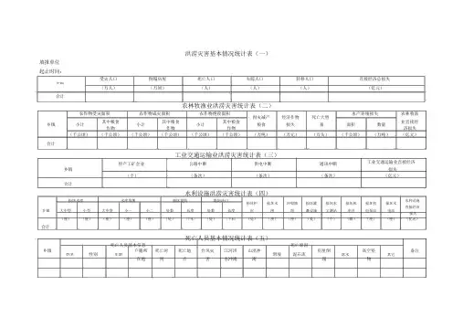 洪涝灾害基本情况统计表(一)
