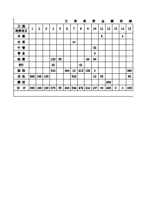 日常消费明细表