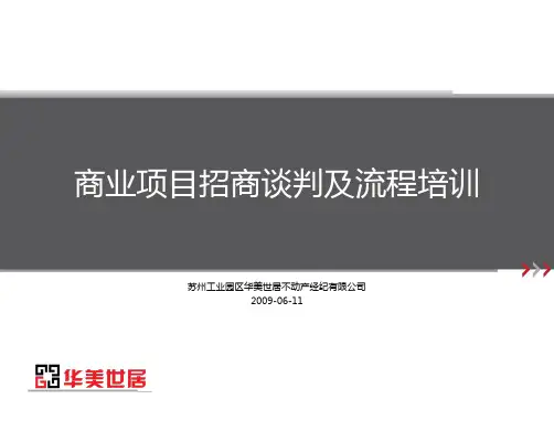 商业项目招商业务谈判及流程培训