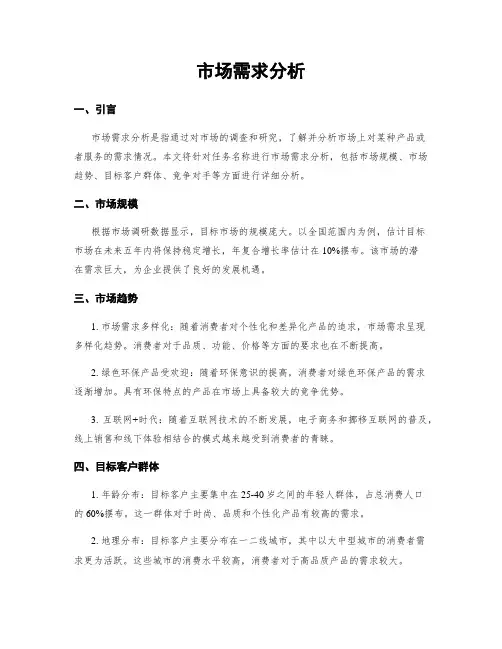 市场需求分析
