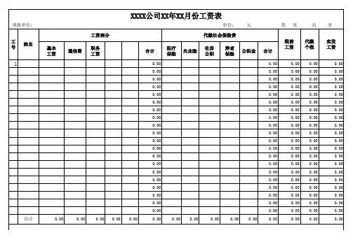 (完整版)适用小企业工资计算表
