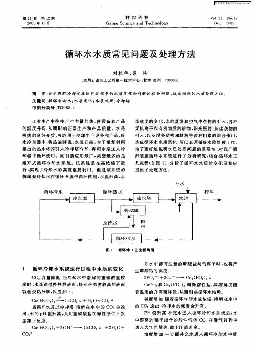 循环水水质常见问题及处理方法