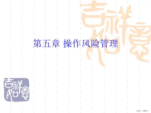 风险管理修订版第五章操作风险管理