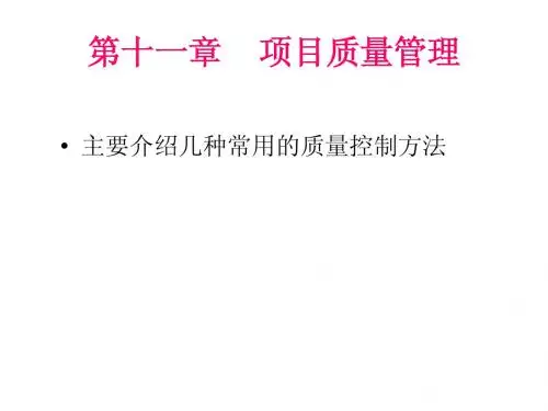 第十章 项目质量管理