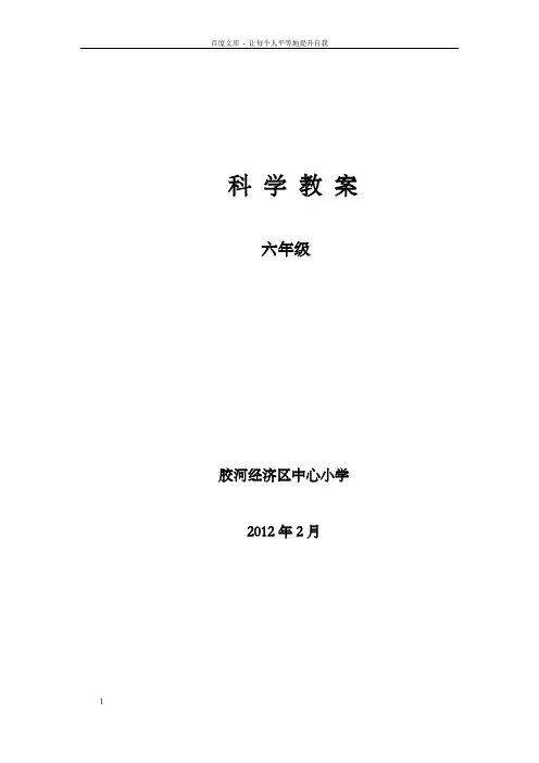 青岛版六年级科学下册全册教案精品