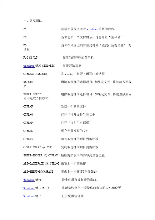 键盘操作电脑大全,让你丢掉鼠标