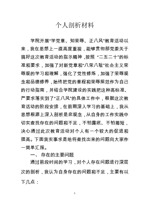 个人剖析材料 2