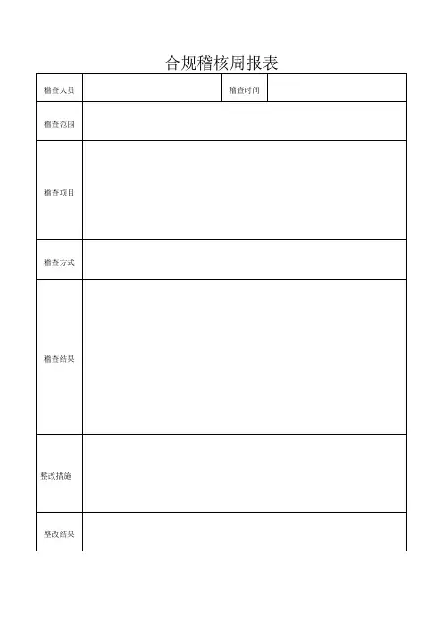 合规日常稽核周报告表