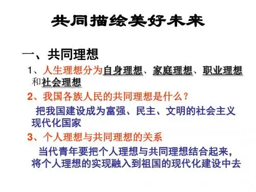 九年级政治共同描绘美好未来(2019新)