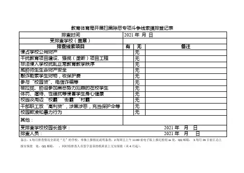 扫黑除恶线索摸排登记表