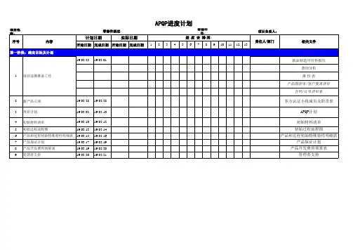 APQP开发计划