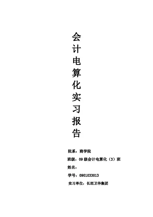 会计电算化实习报告