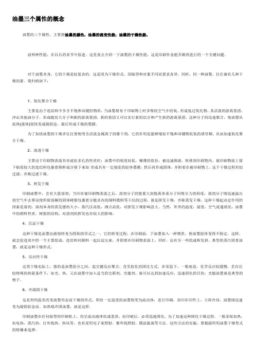 油墨三个属性的概念