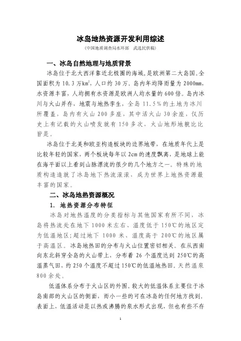 冰岛地热资源开发利用综述