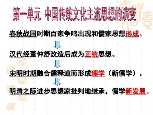 1 第1课-百家争鸣和儒家思想的形成
